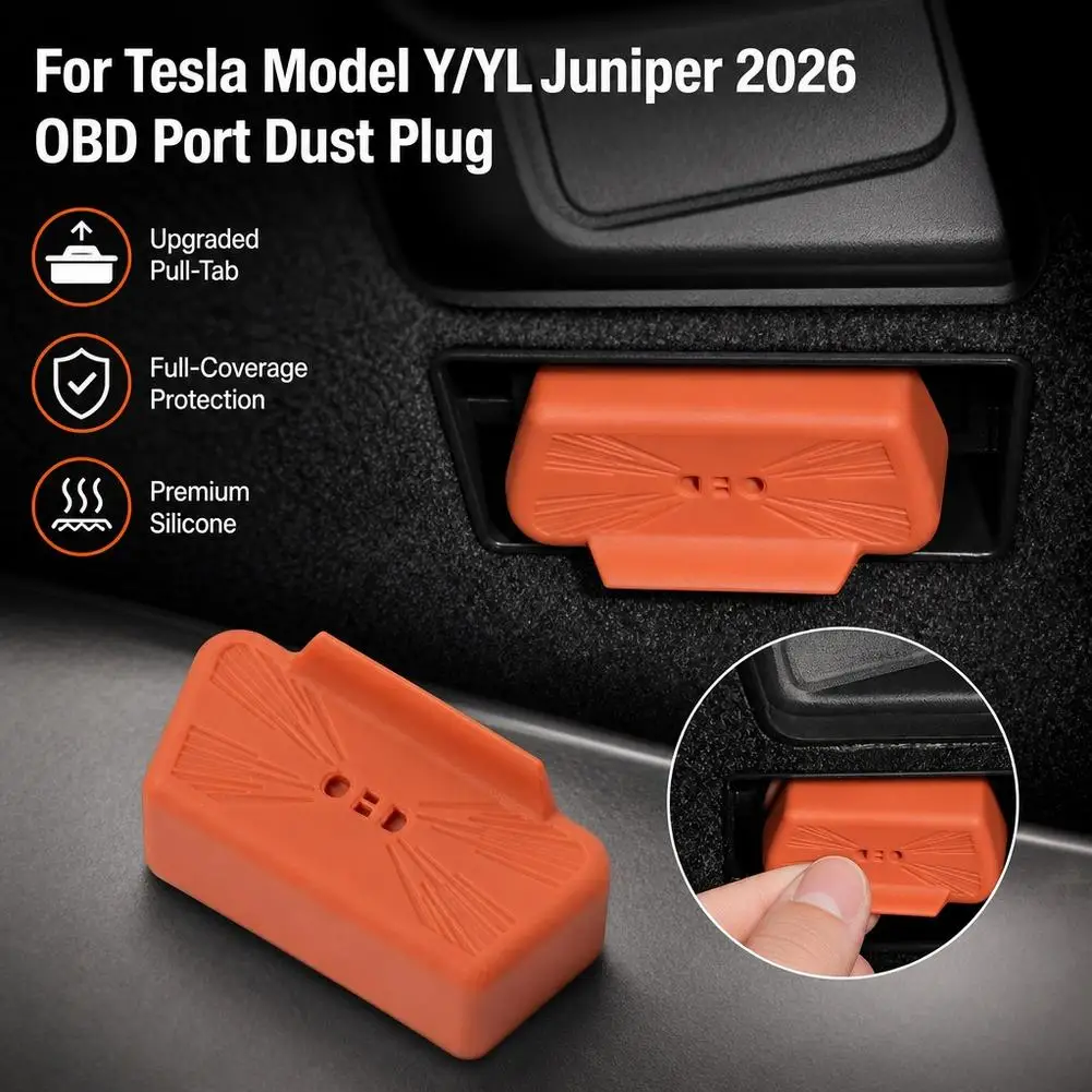For Tesla Model Y Juniper Model 3 Silicone OBD Port Protective Cover Waterproof Dustproof Plug Interface Accessory