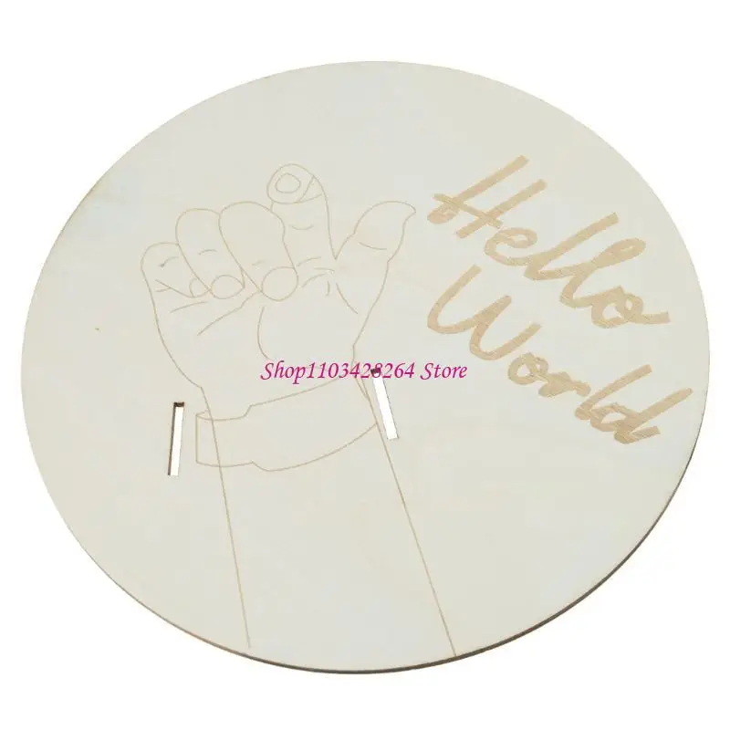 بطاقة عرض سوار خشبي منقوشة للاحتفال بالمولود الجديد تذكارات لحديثي الولادة