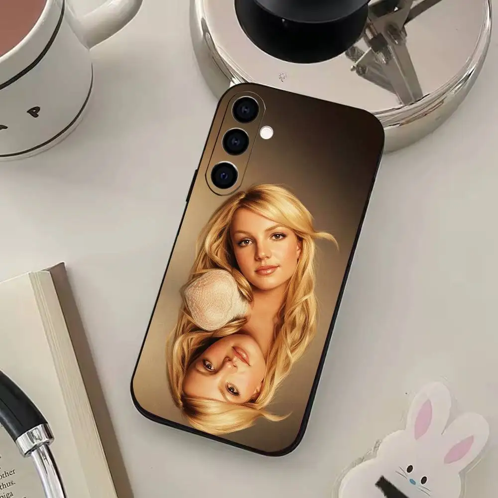 حافظة هاتف Singer B-Britney S-Spears لهاتف سامسونج جالاكسي A73، A72، A71، A70، A53، A52، A51، غطاء أسود ناعم آخر #3