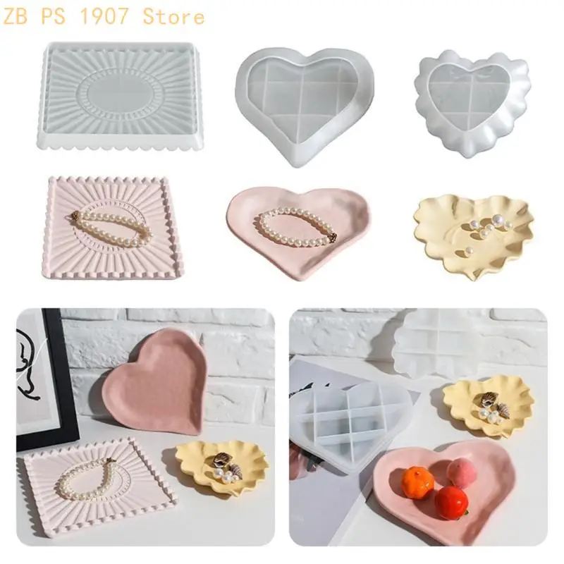 

Square And Heart Silicone Tray Mold Creative Tray Molds For DIY Crafting Resin Soap Making Art Projects 55KA