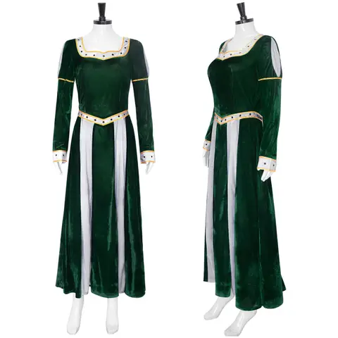Halloween Princess Fiona Cosplay Costume Green Dresses Woman Halloween Carnival Cosplay Fiona Customized Clothes