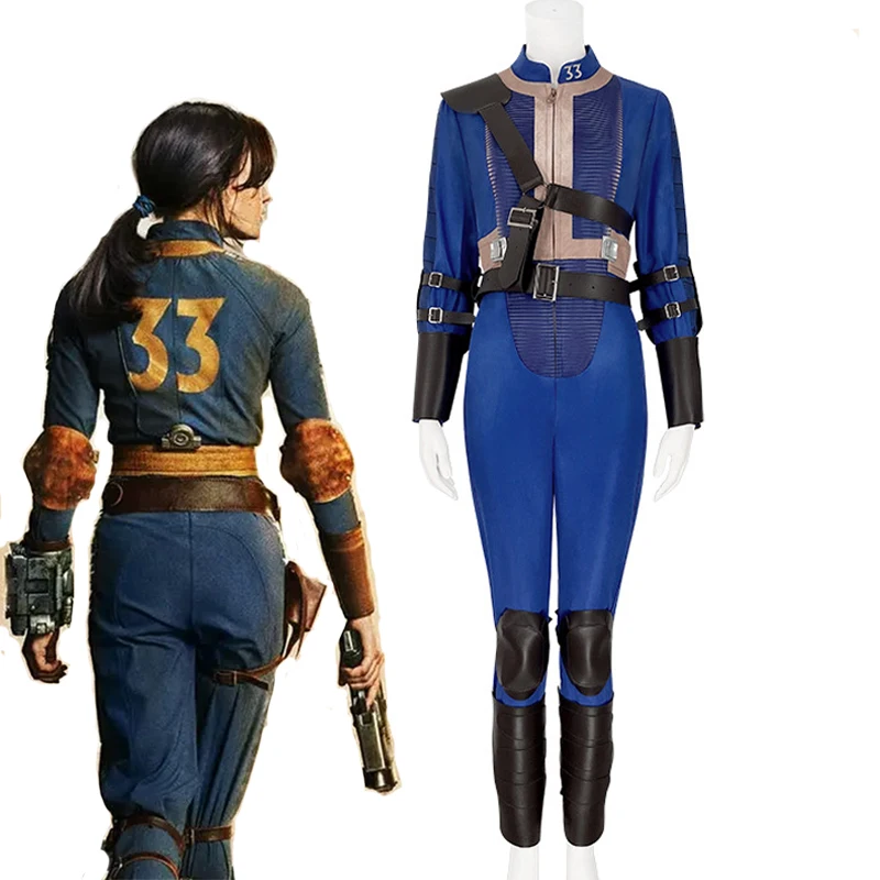 Radiation Male Norm Vault Dweller Uniform Halloween Costume Female TV Show Fall Suit Out Vault 33 Lucy Blue Jumpsuit Cosplay