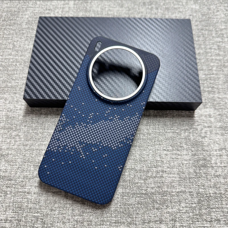 

Классический деловой высококачественный чехол для беспроводной зарядки для Vivo X300 X200 Pro/Mini из настоящего кевлара, ультратонкий чехол из арамидного волокна с защитой от падения