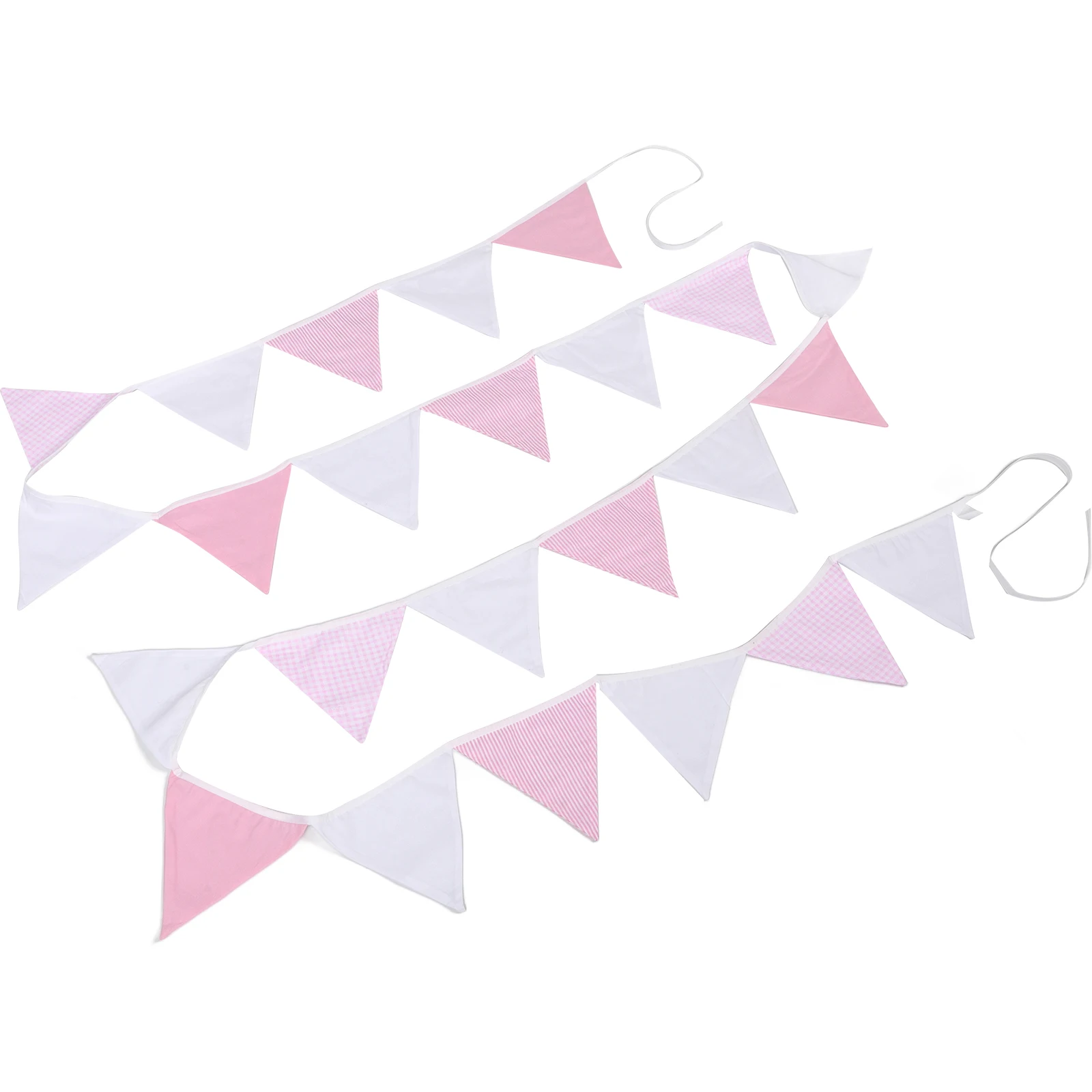 

Cotton Triangle Flags Bunting Banner Garland Decor Washable Reusable Party Wedding Baby Photo Kindergarten Christmas Birthday