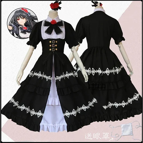 Amine Date A Live Tokisaki Kurami Cosplay Costume Cute Lolita Maid Dress Costumes Party Stage Costumes