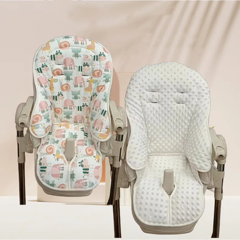 وسادة مقعد كرسي مرتفع للأطفال من القطن الناعم مزدوجة الجوانب ومضادة للانزلاق وقابلة للغسل لكرسي تناول الطعام وغطاء وسادة خلفي #1