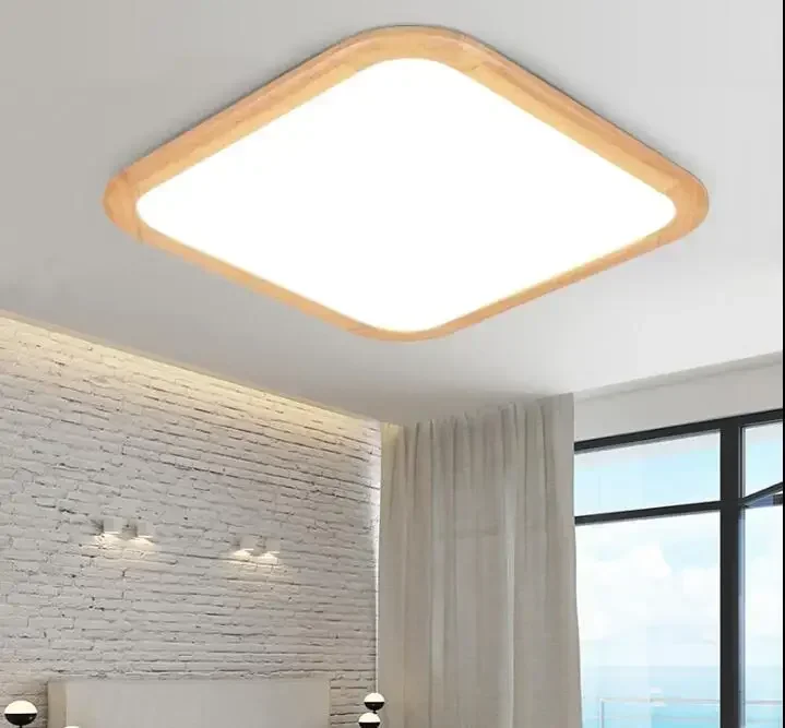 Japanese-style Nordic solid wood ultra-thin apple led ceiling lamp modern minimalist living room study bedroom creative lighting