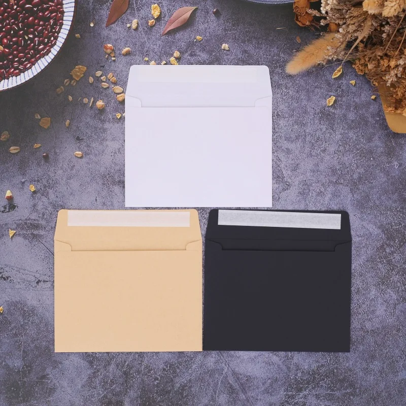 

50pcs/lot 14.5x11cm Envelope for Invitations Postcards Giftbox Message 110g Kraft Paper Wedding Business Storage Bag Supplies