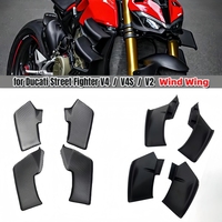 for Ducati Street Fighter V4 V4S V2 Carbon Fiber Appearance Fixed Wind Wing Air Guide Cover Spoiler Bracket ABS plastic