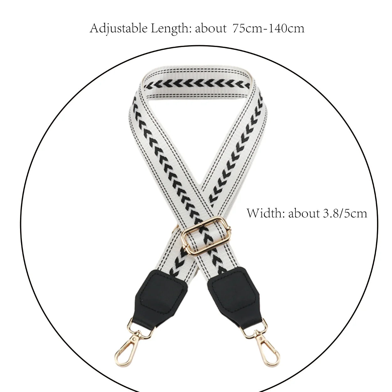 5CM wide women\'s new bag strap classical lines pattern high quality fine adjustable bag strap crossbody bag shoulder strap