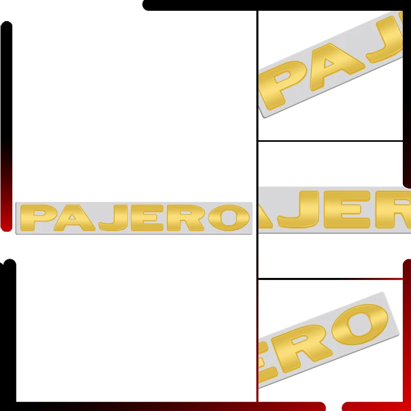 Metal Car Body PAJERO Emblem Bright Black Chrome Silver Golden Yellow Badge 3D Sticker Tail Decals For Acceessories