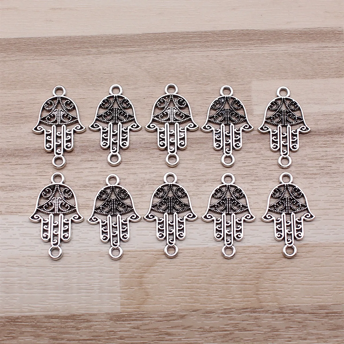 IFOCUS 10pcs/Lot Hand Connector Charms For DIY Jewelry Making Zinc Alloy 15x24mm/0.59x0.94inch