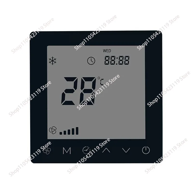 RS485 Modbus Real Time Monitoring Temperature Filter Reminder Function Fan Coil Unit Thermostat 3 Speed Fan Switch Controller