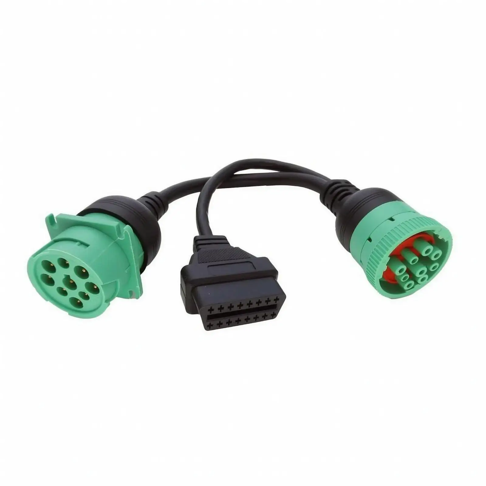 SAE J1962 to 9 Pin Truck Diagnostic Cable Adapter for Diesel Engine Check Tool with Locking Collar Plug
