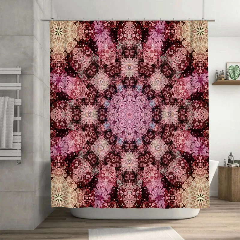

LXL01Роскошные занавески для душа с принтом, розовый богемный декор для ванной комнаты для дома, украшение для ванной комнаты, водонепроницаемая ткань, потертый шик, Flor6Jm%