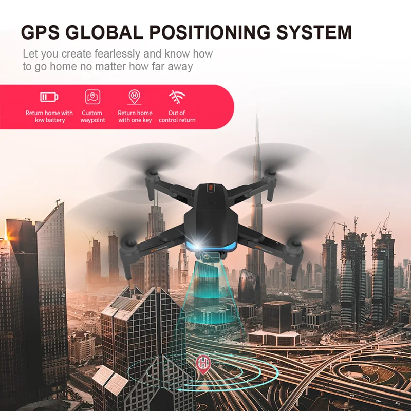 Drone Global F188 kamera HD 1.080 P, pesawat nirawak Mode tanpa kepala waktu terbang panjang 21 menit Remote kontrol dengan WIFI FPV dan H