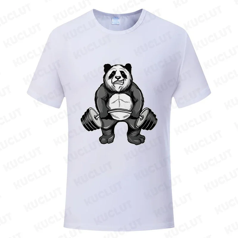 Panda Gym T-Shirts Workout Trainer Print Streetwear Men Women Fashion T Shirt Short Sleeve Clothes Funny Tees Tops Clothing