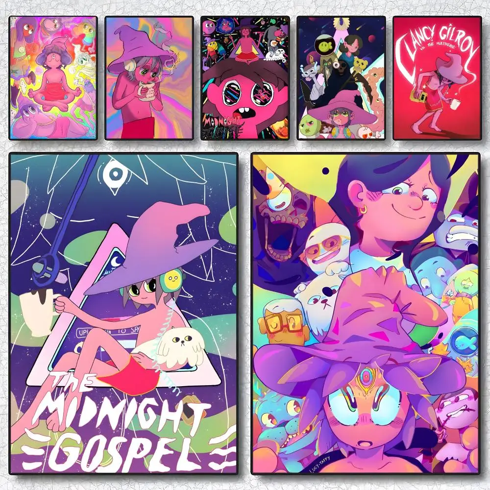 Cartoon The M-Midnight Gospel Poster Sticky Wall Art Printing Waterproof Home Living Bed Room Aesthetic Decor