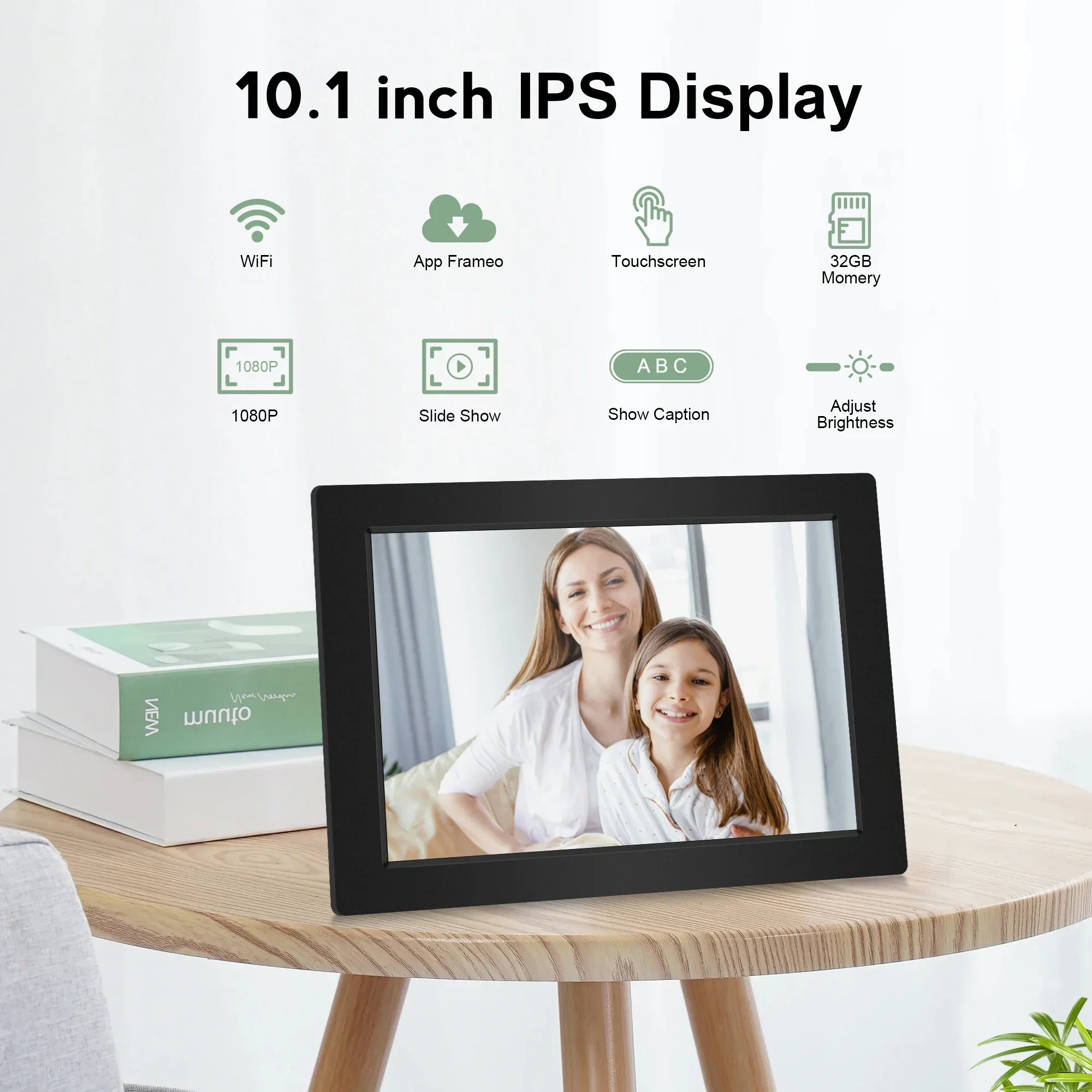 10 inch WiFi Cloud Digital Picture Frame Photos from Anywhere Touch Screen Display Digital Photo Frame with 32GB Gift for Family