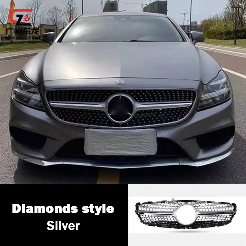 ABS Material Diamond GT Style Car Front Grille For Mercedes Benz CLS Class W218 CLS300 CLS350 CLS320 2015-2018 Car  grills