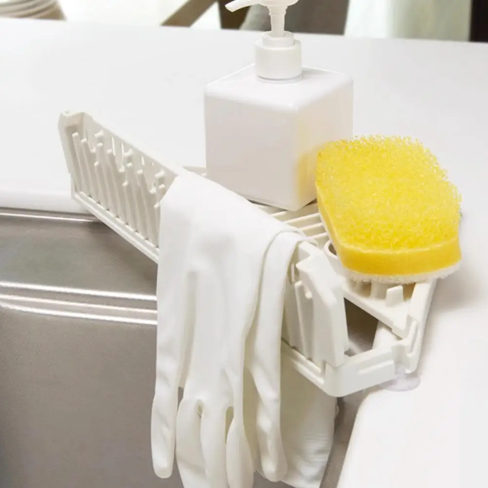 Scarico angolare per lavello triangolare sopra il lavandino, portaoggetti arrotolabile per asciugare i piatti, organizer da cucina, portautensili efficiente salvaspazio