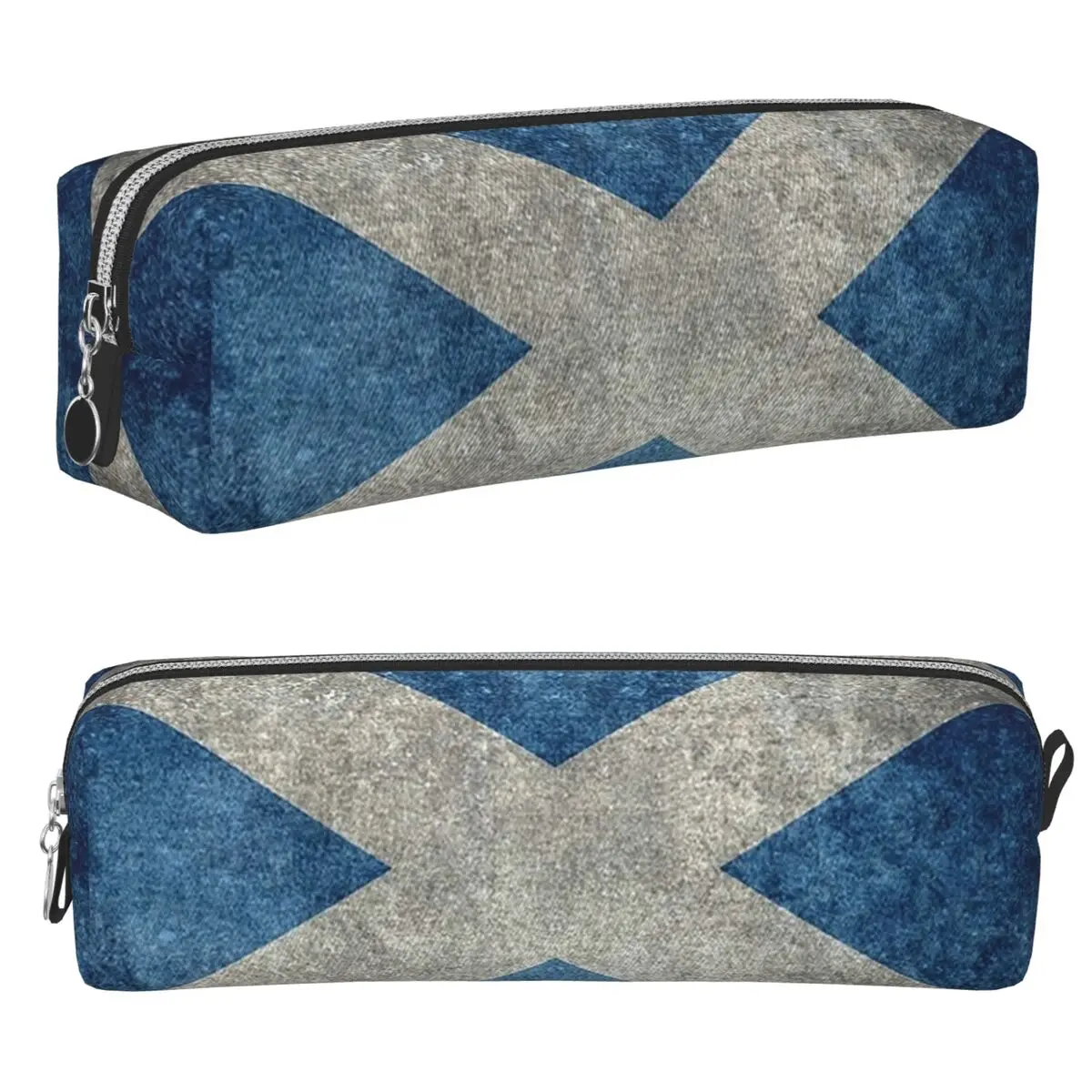 Flag Of Scotland Grungy Vintage Version Pencil Cases Large Storage Pen Bags Pen Box Students Pencil Pouch Cosmetic bag