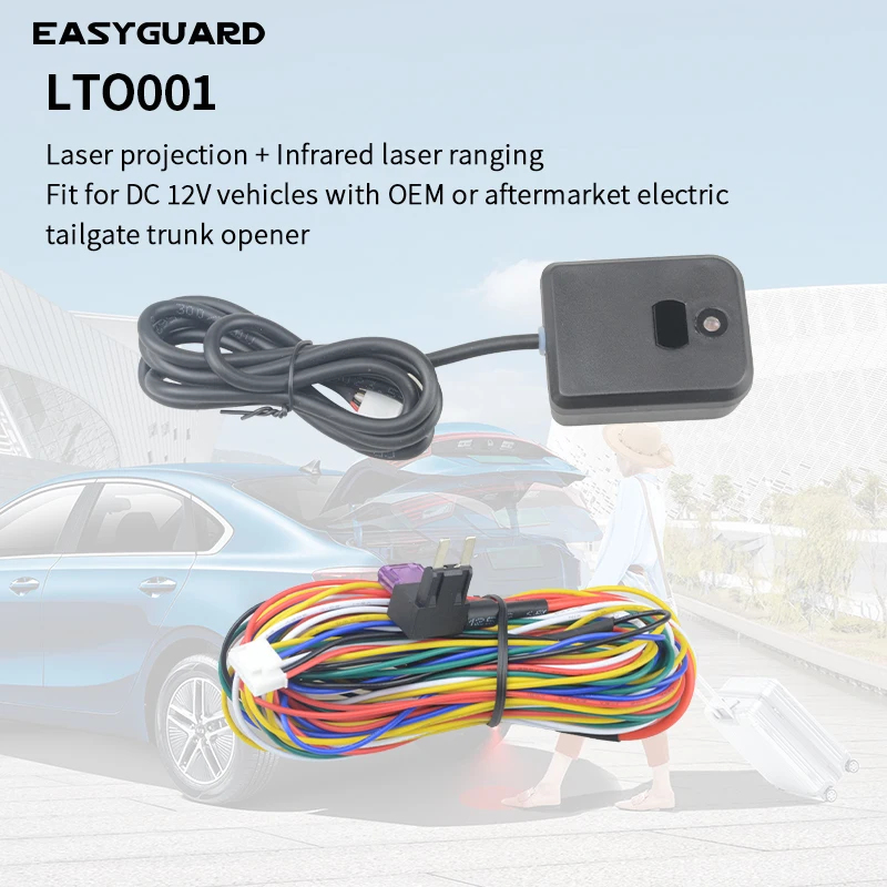 EASYGUARD Universal Smart Power Trunk System with Laser-Guided Projection Foot Kick Sensor for Tailgate