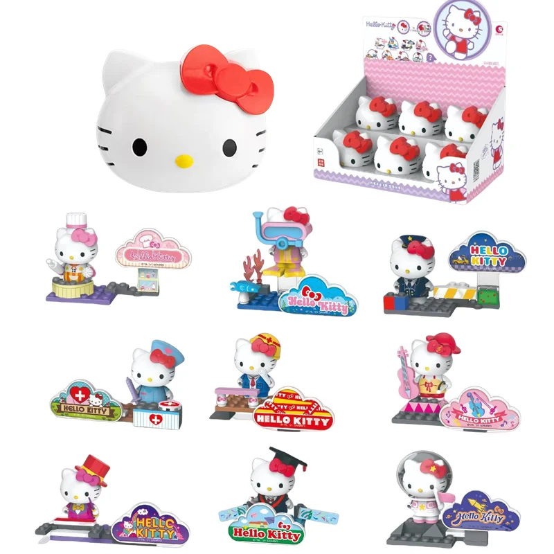 

Sanrio Hello Kitty аниме фигурка периферийные модели сборка игрушек настольный орнамент слепые коробки детские праздничные подарки