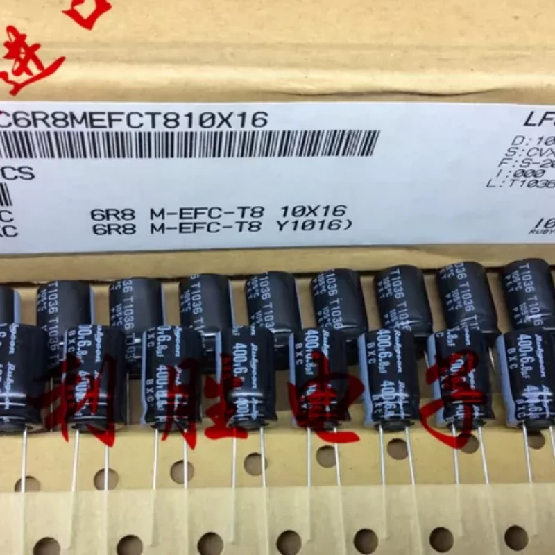 10PCS-100PCS Japanese Ruby RUBYCON Aluminum Electrolytic Capacitor 400V6.8UF 10X16 BXC High Frequency Low Resistance