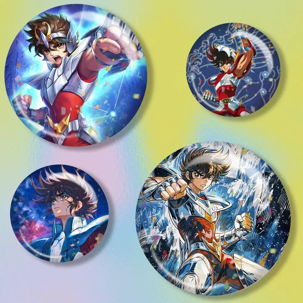 Saint Seiya Knights Z-Zodiac  Brooch Metal Decorative Brooch Pins for Backpack Clothes Jacket Accessories,Souvenir.