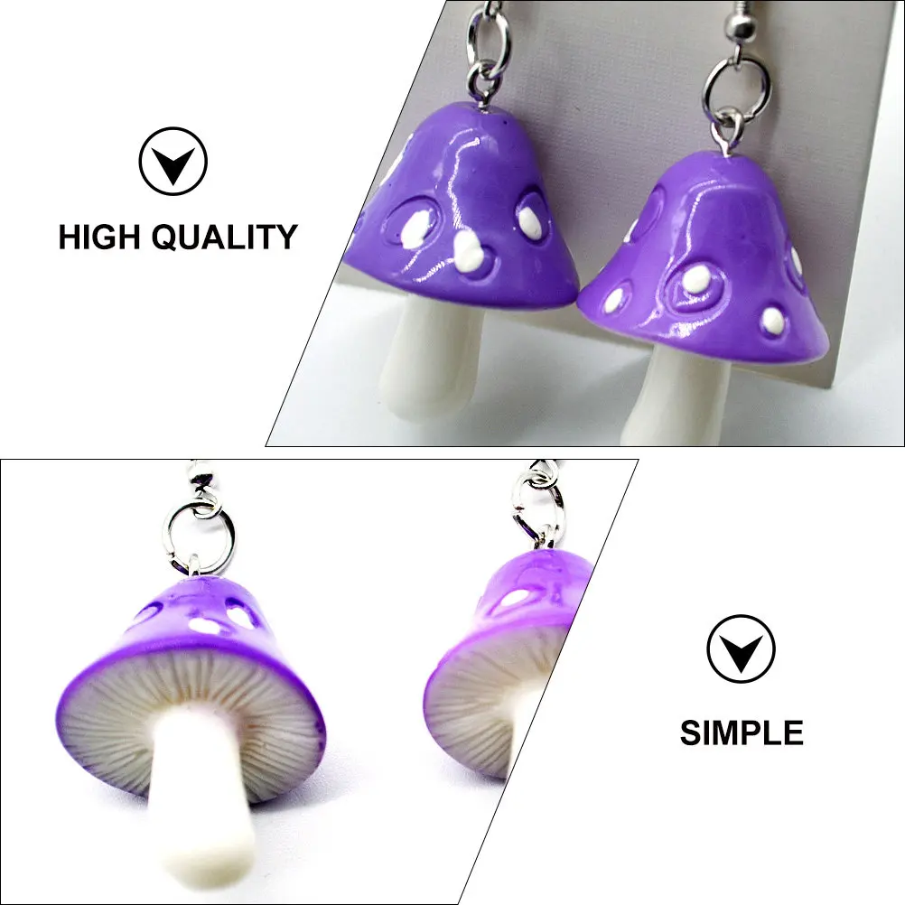 Mushroom Earrings Dangly Accessories Unique Mushrooms Creative Female Danglers Pendants Women