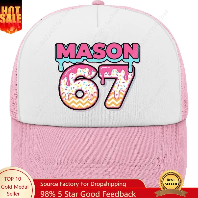 

Six Seven Meme Mason 67 Ice Cream Drip Hats for Mens Vintage Washed Distressed