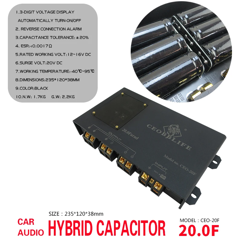 CEOBBLIFE CEO-20F CEOBBLIFE  Car Audio  Capacitor,  Electrolytic Capacitor , Hybird Capacitor 20 FARAD