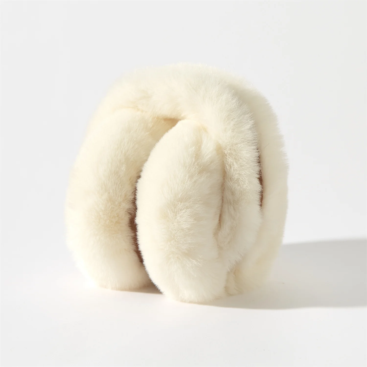 Кофейные пушистые мягкие наушники, популярные модные мужские и женские наушники, высококачественные наушники из искусственного кроличьего меха, зимние аксессуары