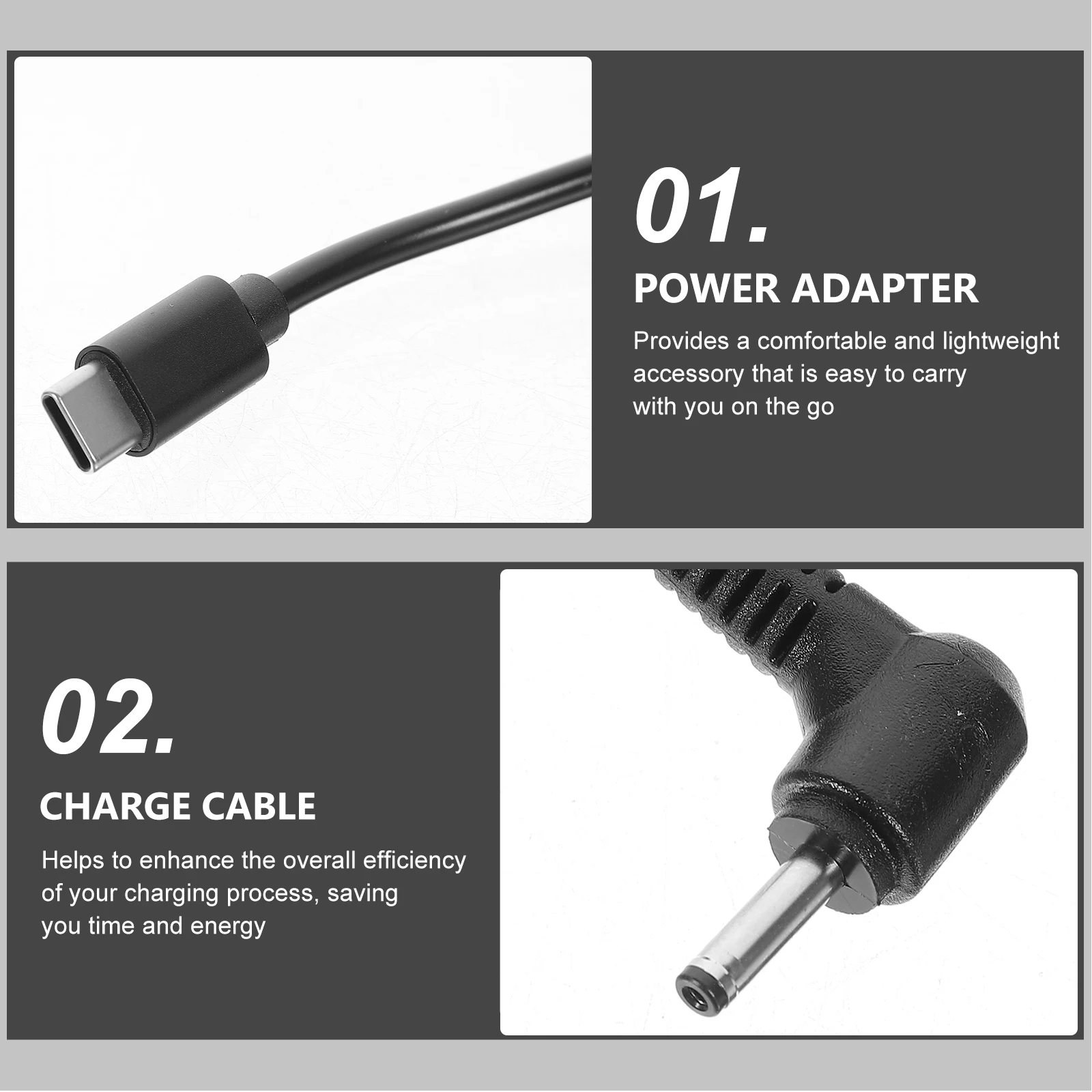 

Type-C Charging Cable Dc Charging Cable 3.5X1.35Mm Usb C Power Adapter For Camera Console Games Durable Flexible Cord