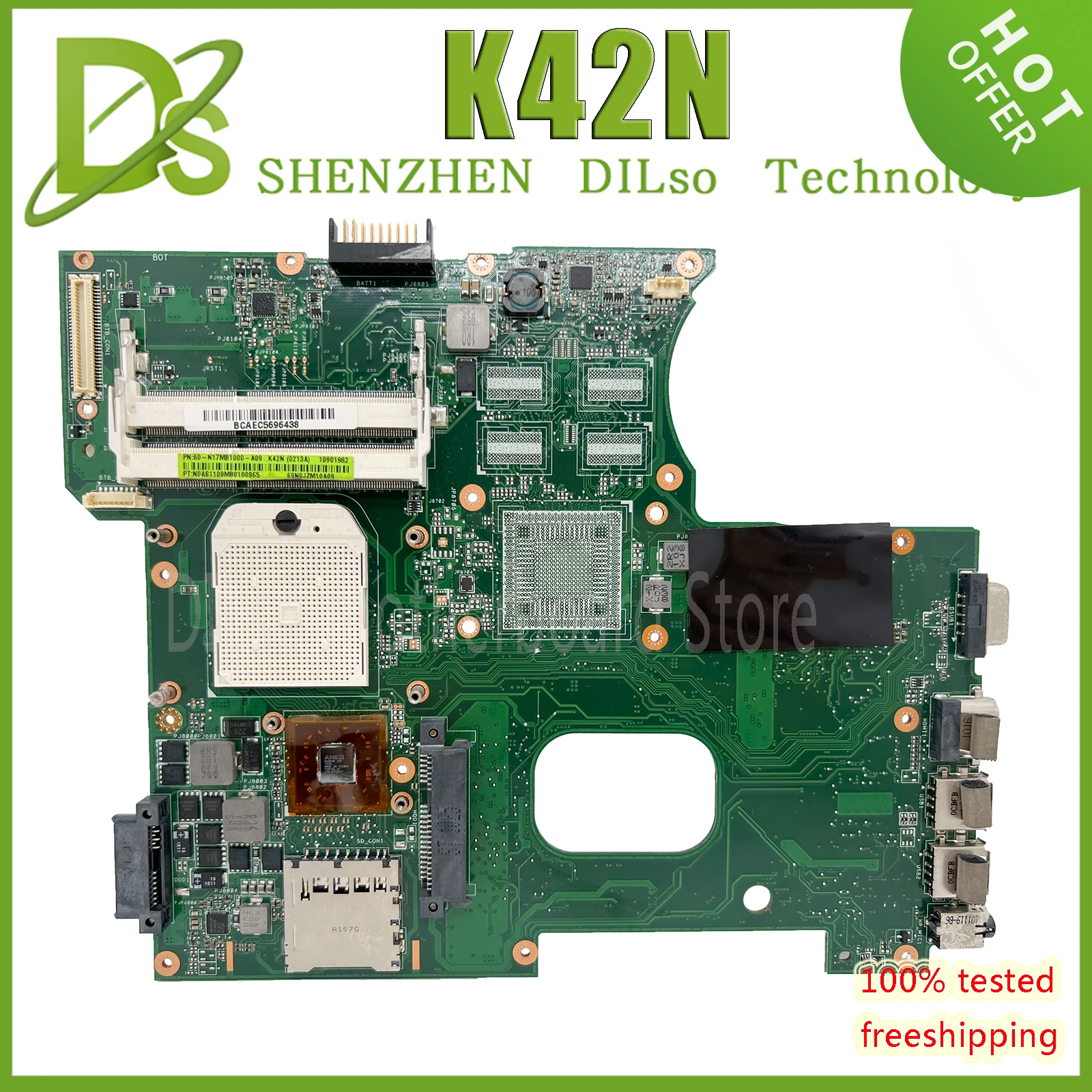 

KEFU K42N integrated MAINboard for ASUS A42N K42D X42N Laptop Motherboard 100% Working Well