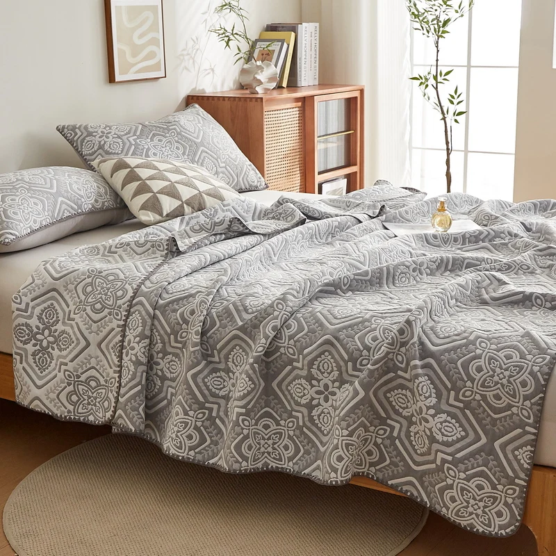 Jacquard Blanket Retro Style Bedspread Breathable Sofa Towel Nap Kneen Blankets Travel Shawl Manta (Pillowcase Need Order)