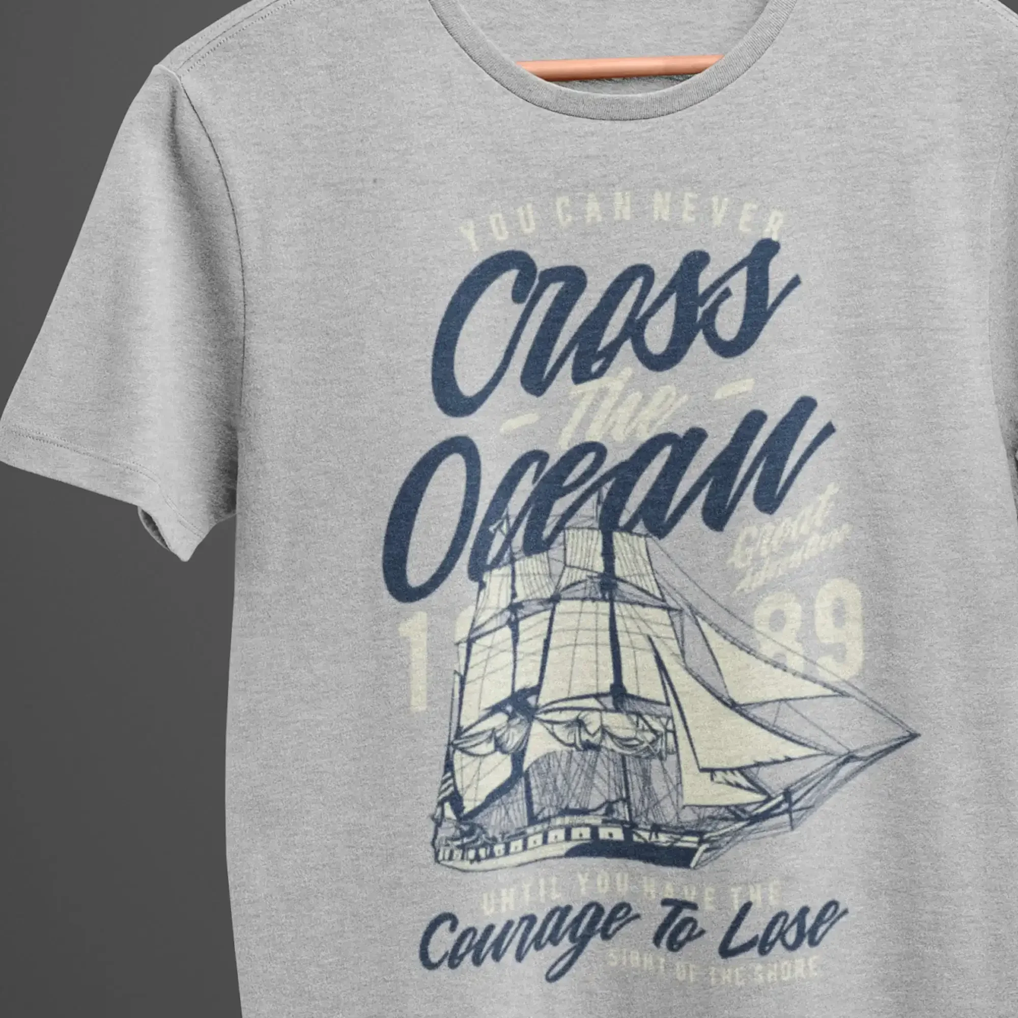 Cross The Ocean T Shirt Adventurous Caravel Courage To Lose Motivational Great Adventure Tee Columbus Day