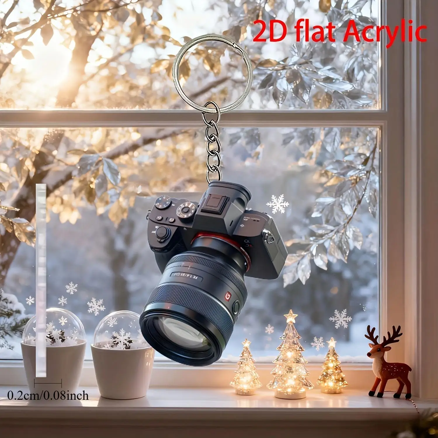 3/6-Piece Set of Camera Acrylic Keychains, New Christmas Acrylic Ornaments, Car Rearview Mirror Decorations, Creative Car Interior Decorations, Backpacks, Keychains, Home Decor, Multifunctional Kitchen Decorations, Tote Bag Gifts