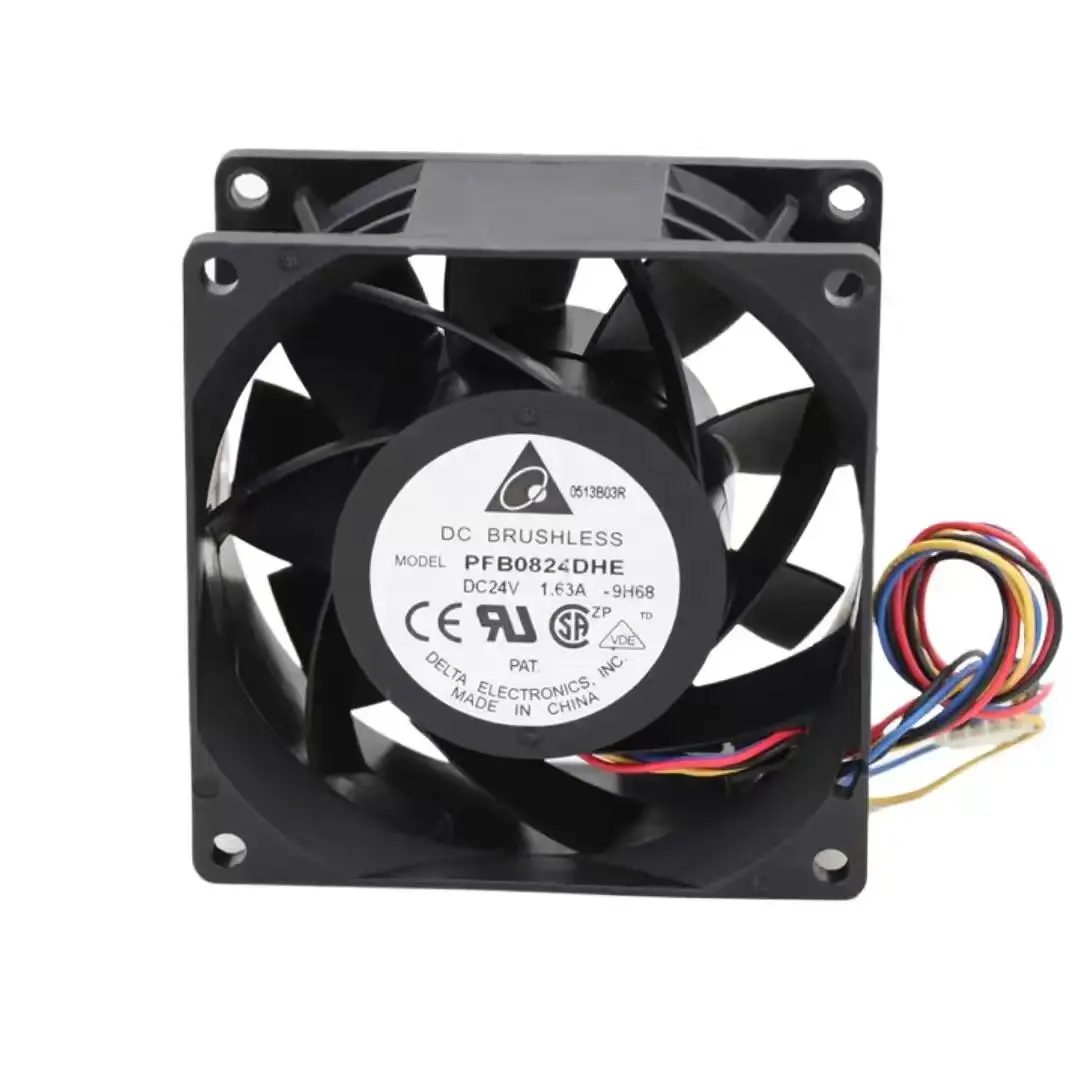 for Delta PFB0824DHE 80mm 24V High-Speed PWM Axial Fan 1.63A for Server, Inverter Cooling Applications