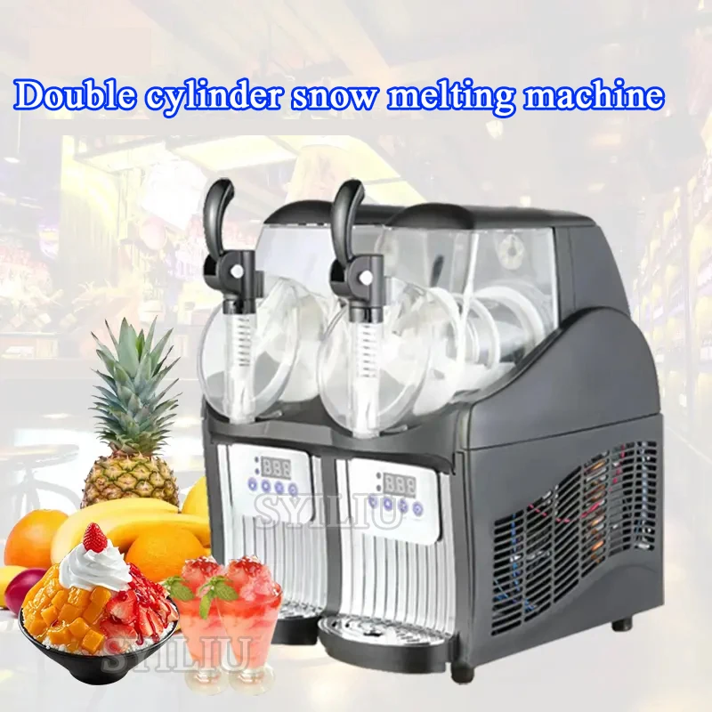 Ice Frozen Drink Machine High Quality Commercial Frozen Slushy Machine 2 Tanks Stainless Steel Ice Smoothie Machine