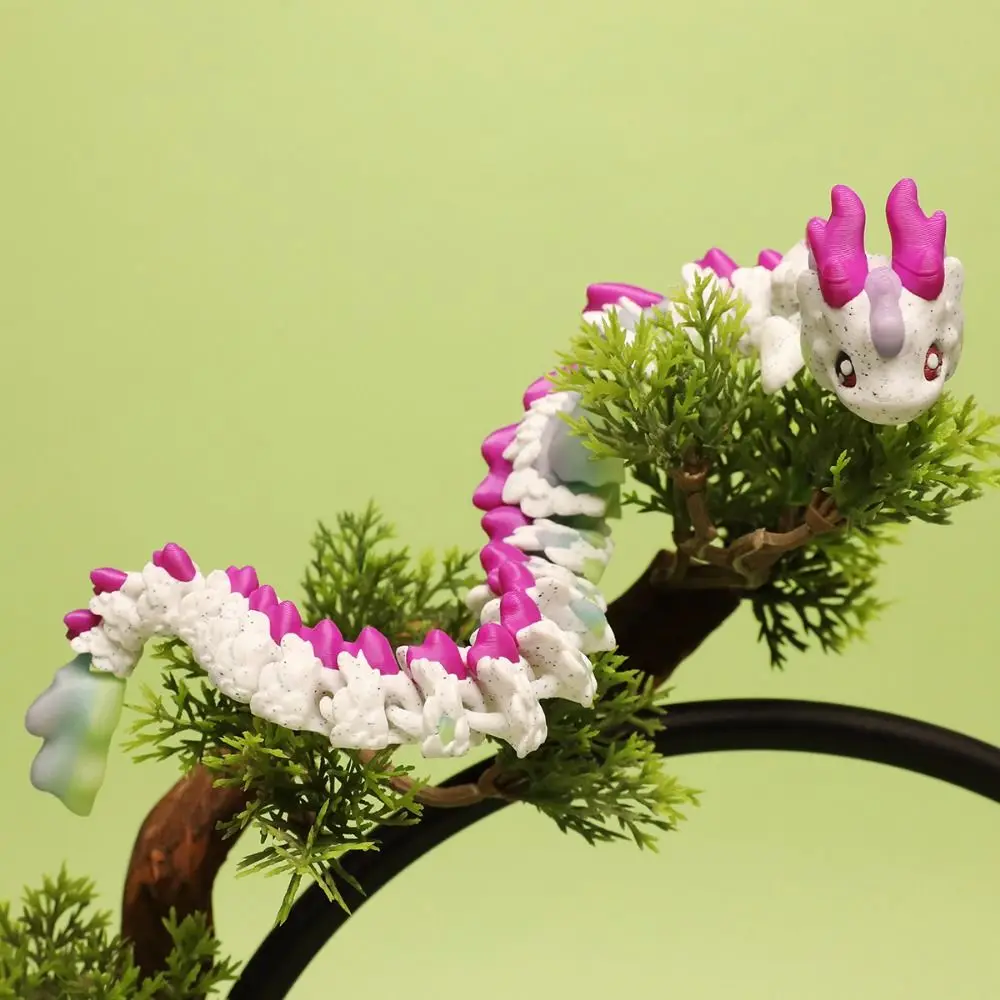 طويل الشعر ثلاثية الأبعاد مطبوعة التنين مكتب المنزل المنقولة المشتركة التنين لعبة مجسمة التدرج الحرف لعبة التنين عمل الشكل #4