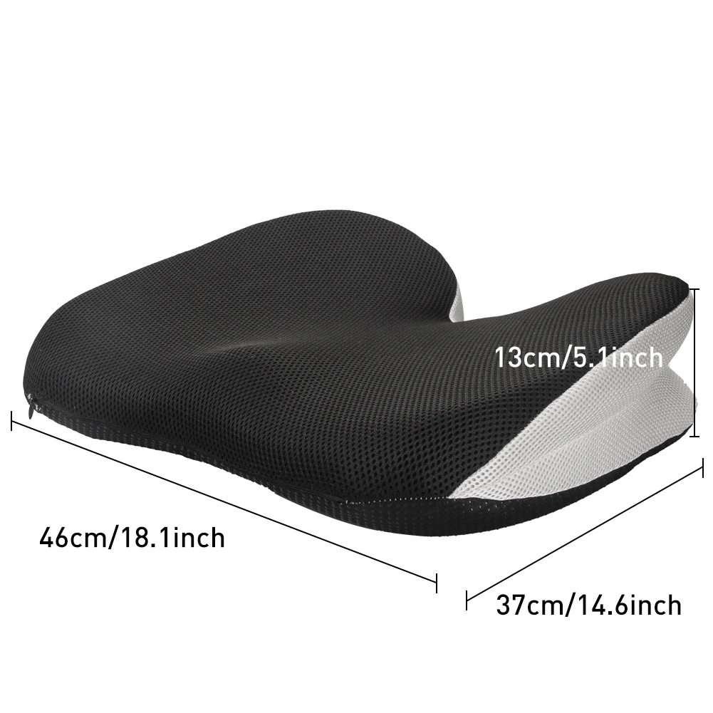 Seat Cushion, Ergonomic Memory Foam Coccyx Cushion for Office Chair & Car, Relieve Long-Term Sitting Pressure
