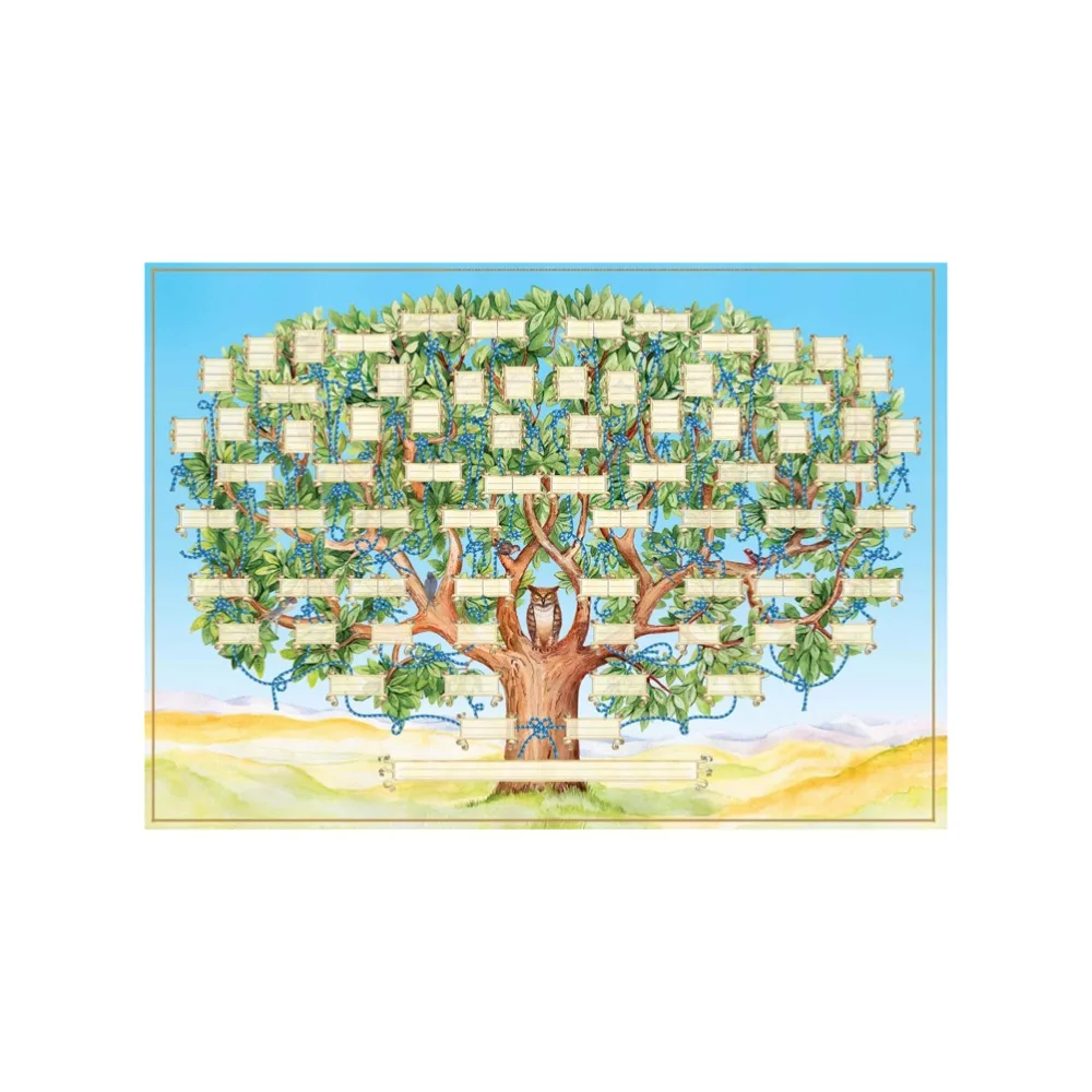 6 Generation Family Tree Chart Fillable Design DIY Canvas Genealogy Chart Poster Poster Format Wall Decor
