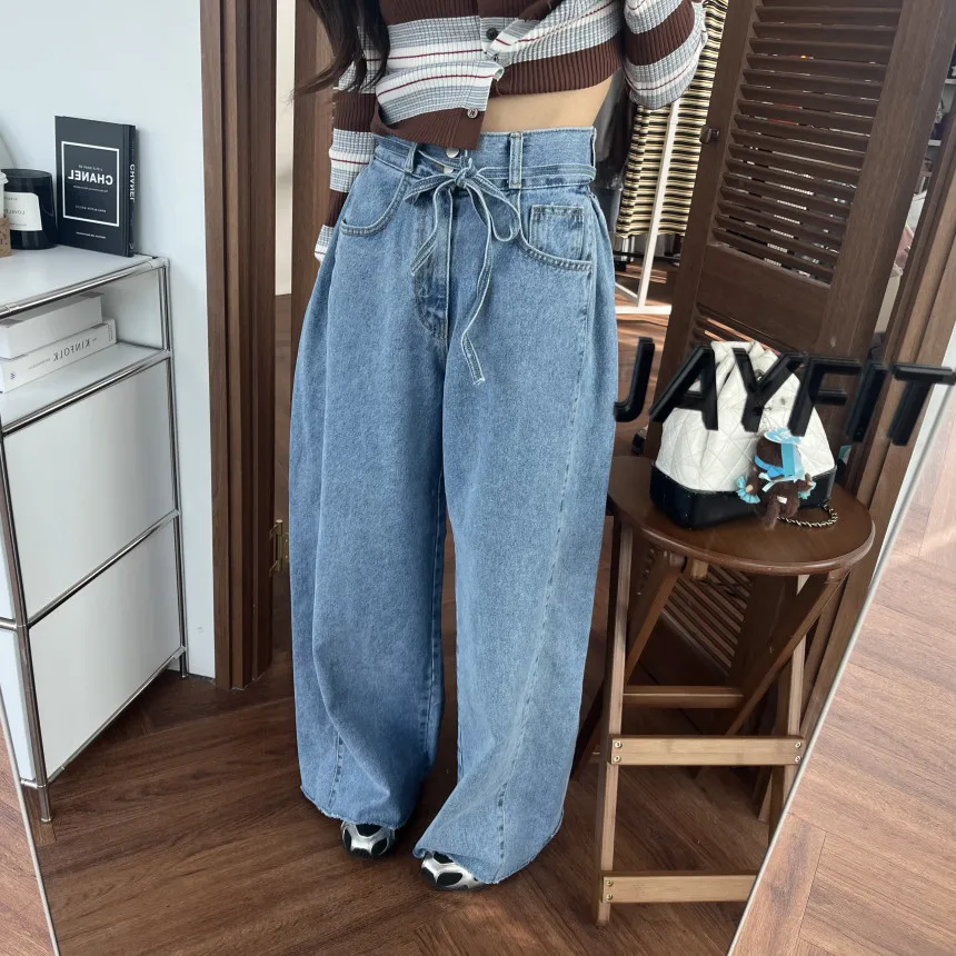 

Женские джинсы с высокой талией и отворотами, на двух пуговицах, с эффектом компрессии, весенняя новинка, повседневный стиль, длинные брюки