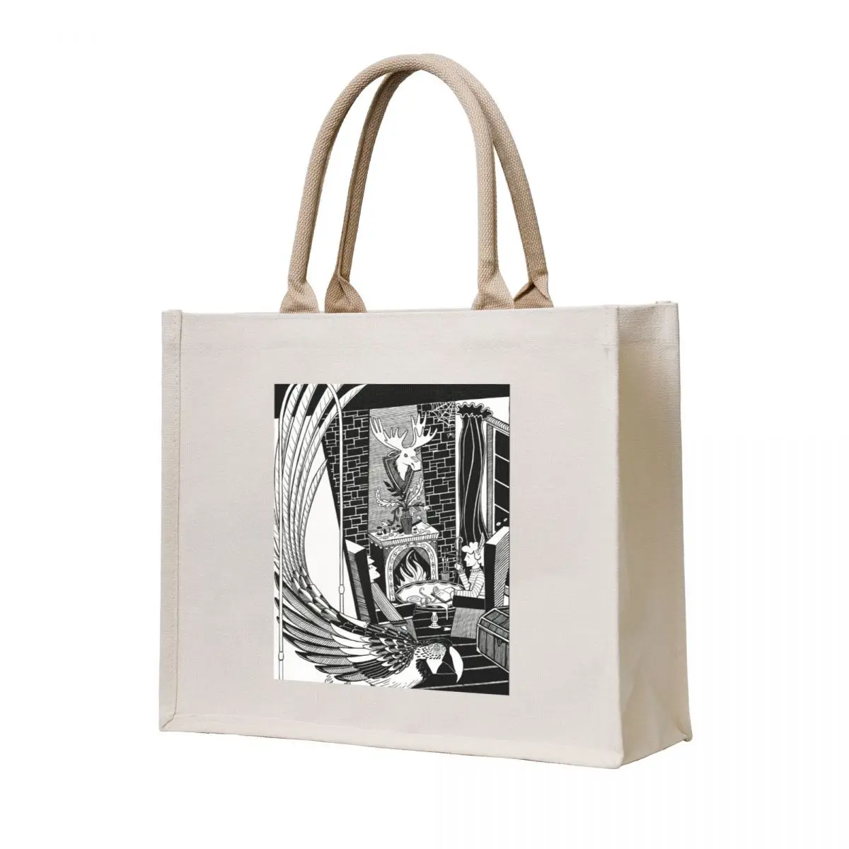 

The Mysterious Living Room Illustration Tote Bag Women's shopping bag personalized tote reusable shopping bag tote custom