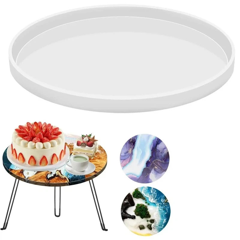 

Round Epoxy Table Resin Molds, Large Charcuterie Board Resin Mold , Reusable DIY Art Home Decoration Resin Tray Mold for River