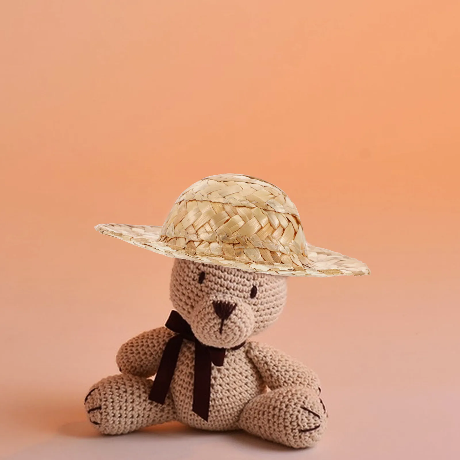 Mini Straw Hats Handwoven Tiny Rustic Dollhouse Decor Craft Caps for DIY Miniature Decoration Accessories Miniature Straw Hats