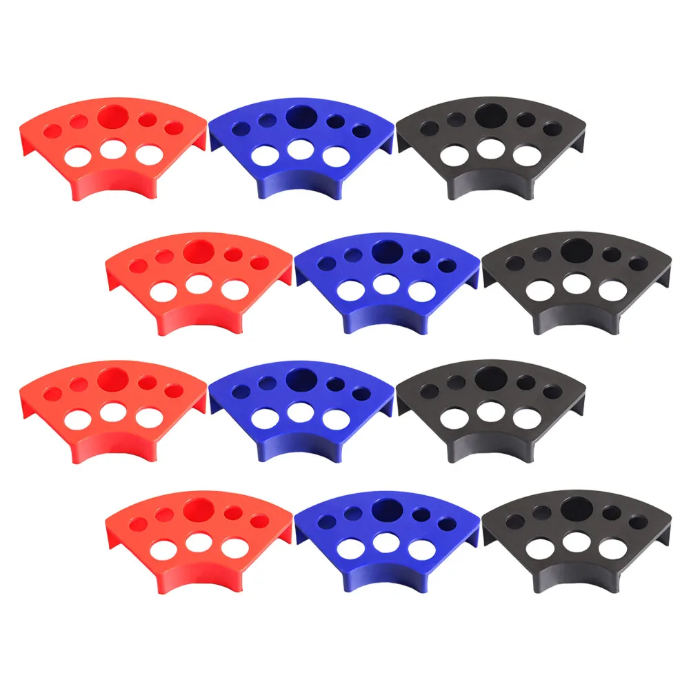 

12 Pcs Color Material Cup Holder Fan Shaped Pigment Tattoos Paint Multi-slot Rack Plastic Pp Makeup Container