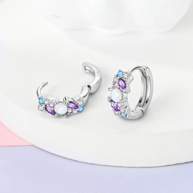 Original 925 Silver Plated Dainty Huggie Hoop Earrings Zircon Gemstone Twisted Star Hoop Earrings Jewelry Gifts for Women Girls